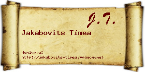 Jakabovits Tímea névjegykártya